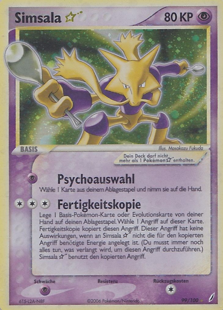 Simsala * 99 — EX Crystal Guardians (German Pokémon TCG card)
