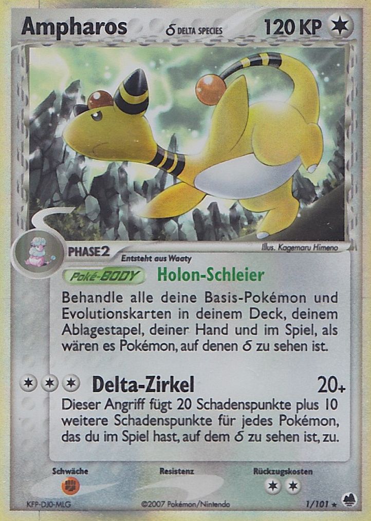 Ampharos 1 — EX Dragon Frontiers (German Pokémon TCG card)