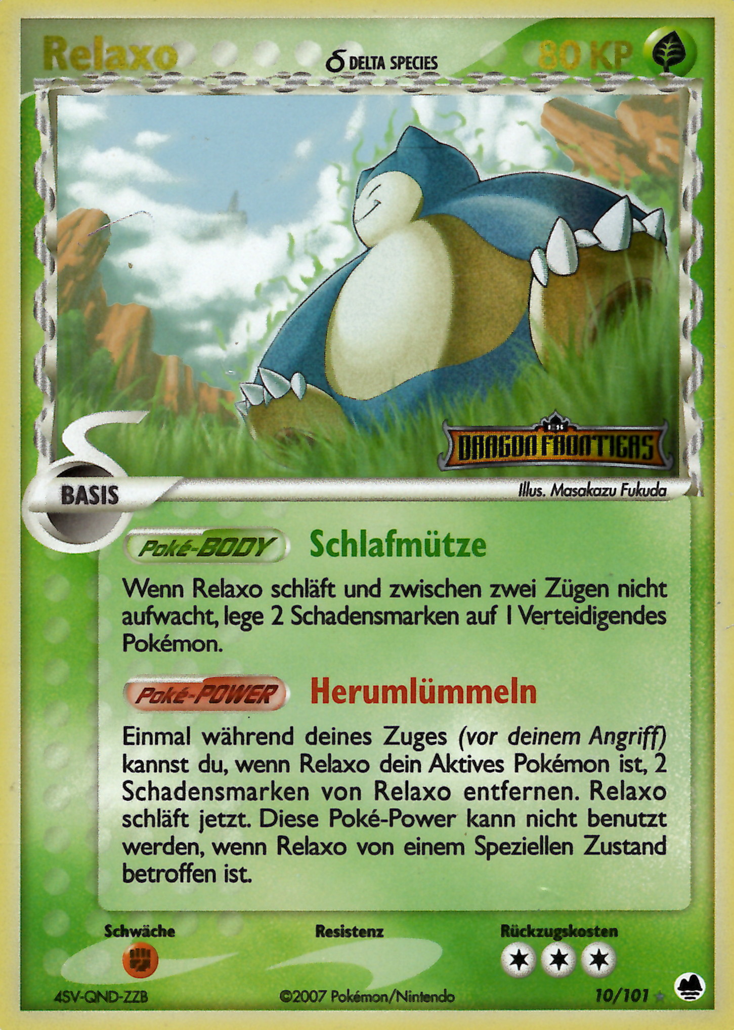 Relaxo 10 — EX Dragon Frontiers (German Pokémon TCG card)
