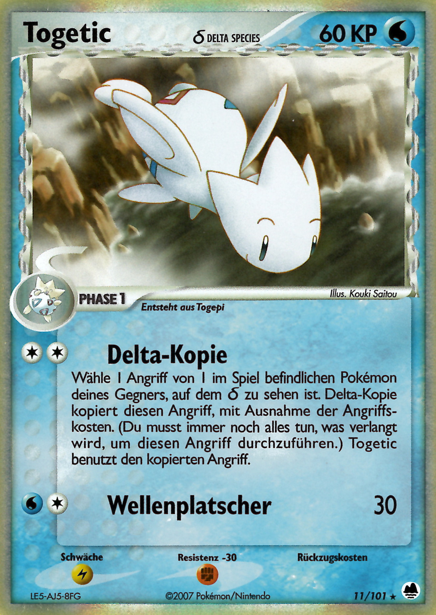 Togetic 11 — EX Dragon Frontiers (German Pokémon TCG card)