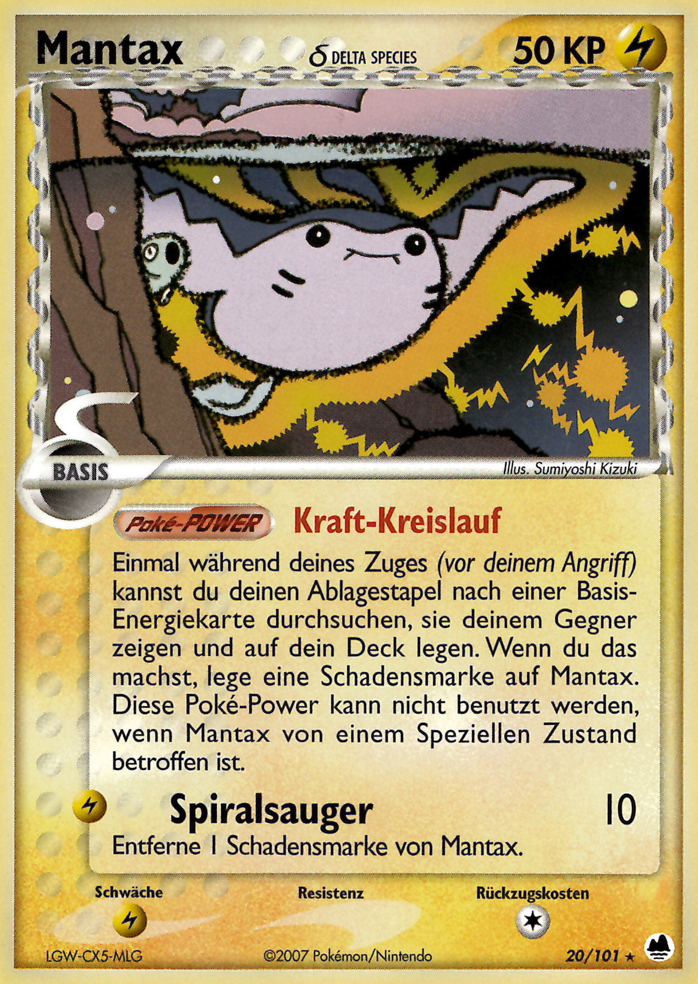 Mantax 20 — EX Dragon Frontiers (German Pokémon TCG card)