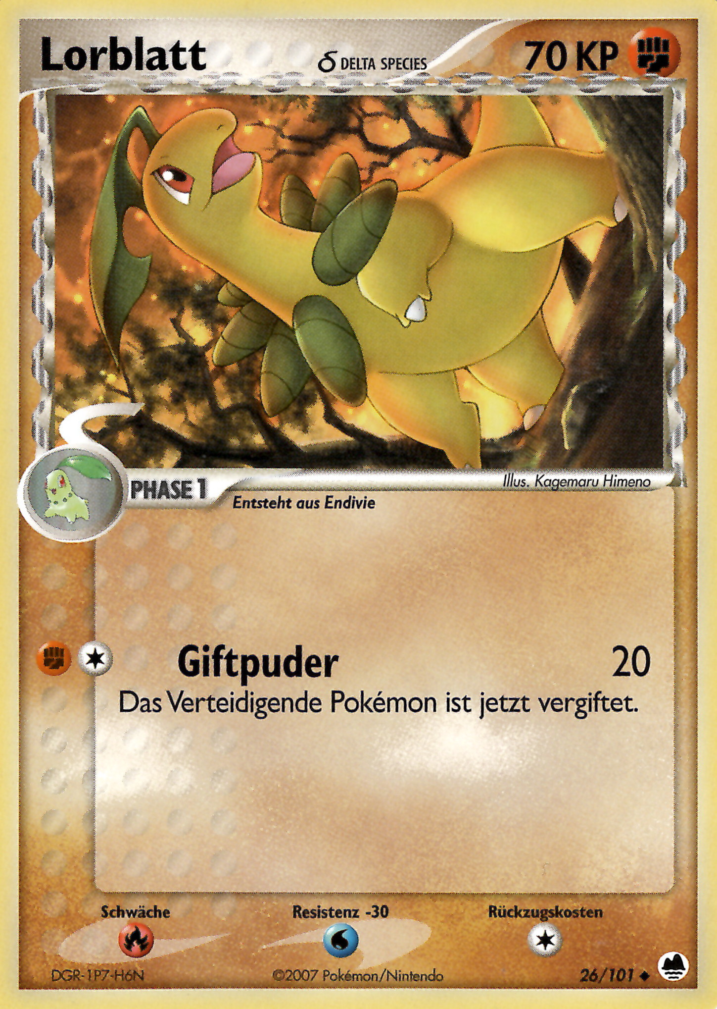 Lorblatt 26 — EX Dragon Frontiers (German Pokémon TCG card)
