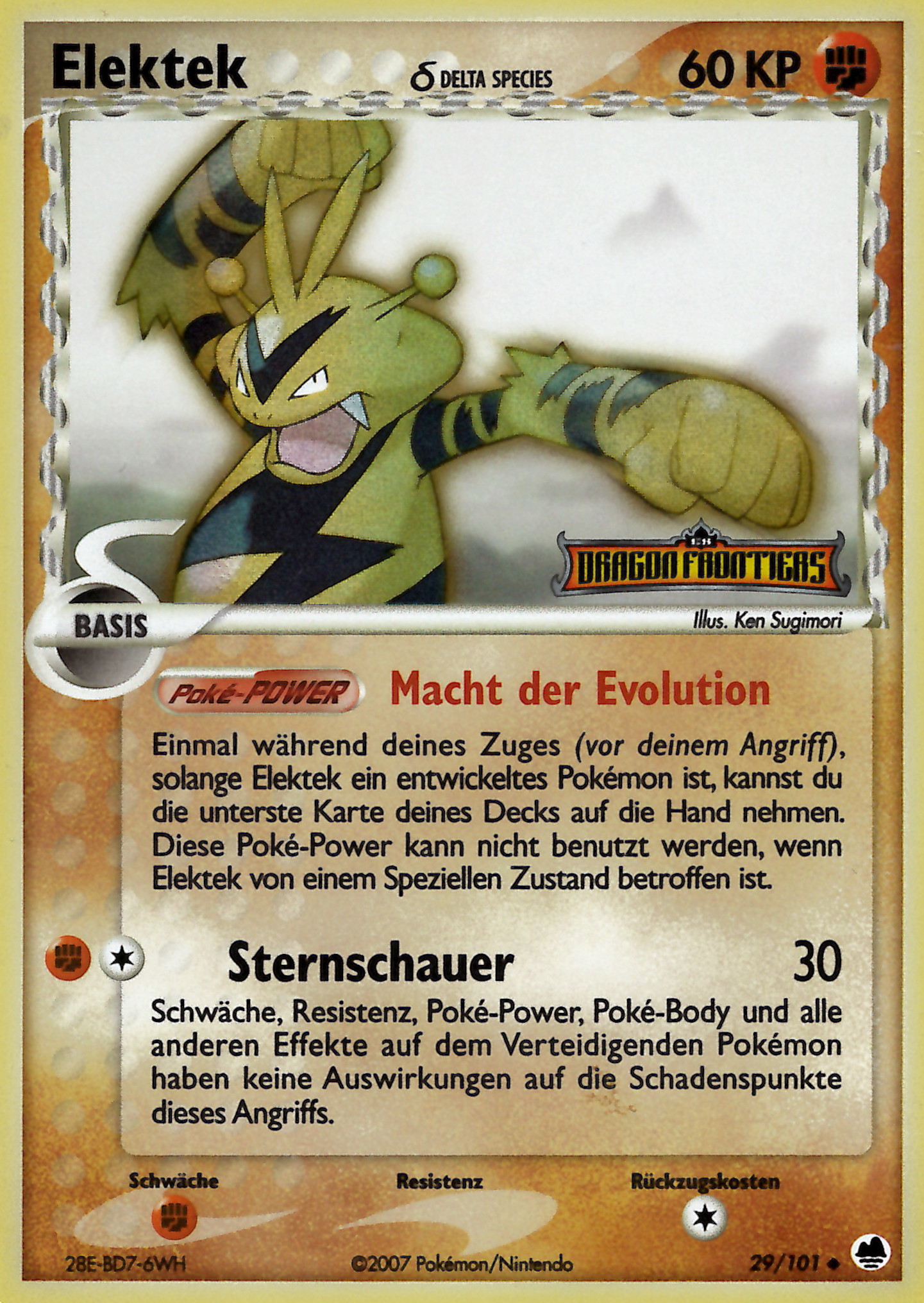 Elektek 29 — EX Dragon Frontiers (German Pokémon TCG card)