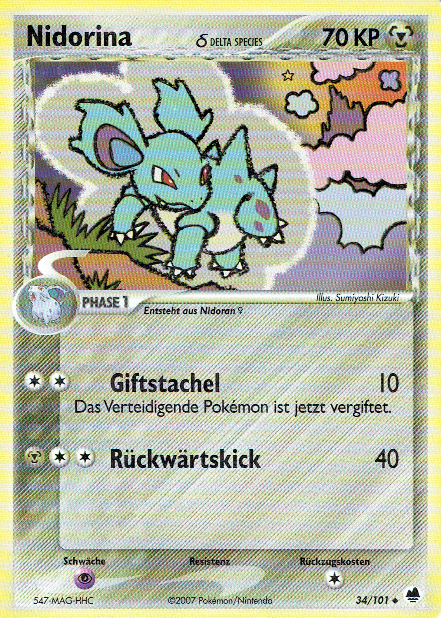 Nidorina 34 — EX Dragon Frontiers (German Pokémon TCG card)
