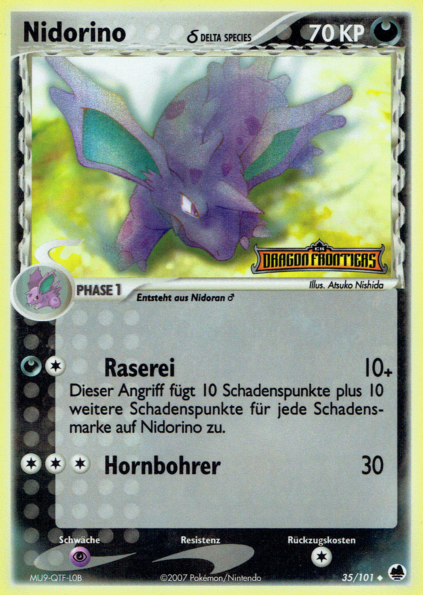 Nidorino 35 — EX Dragon Frontiers (German Pokémon TCG card)
