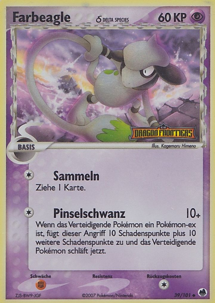Farbeagle 39 — EX Dragon Frontiers (German Pokémon TCG card)