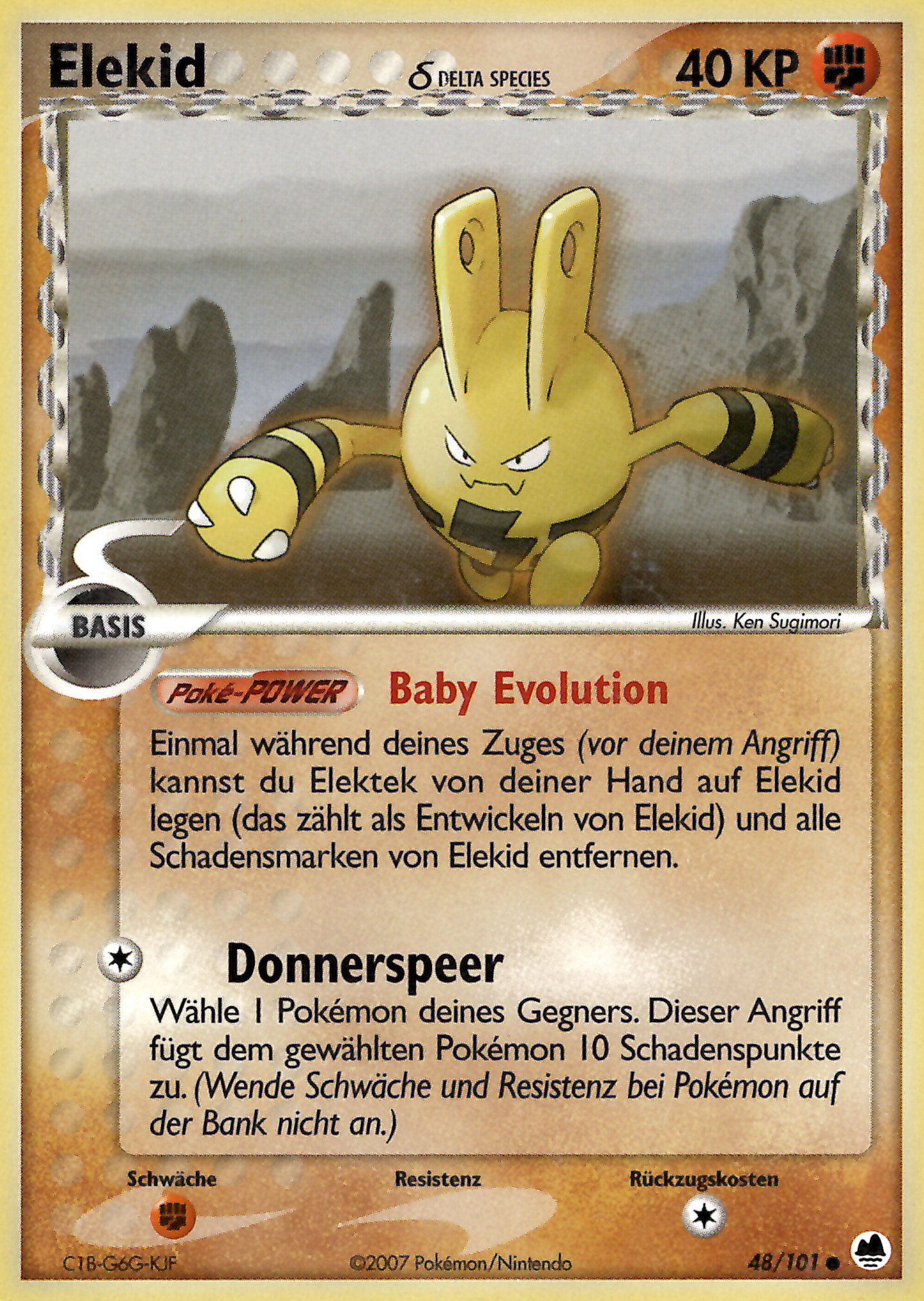 Elekid 48 — EX Dragon Frontiers (German Pokémon TCG card)