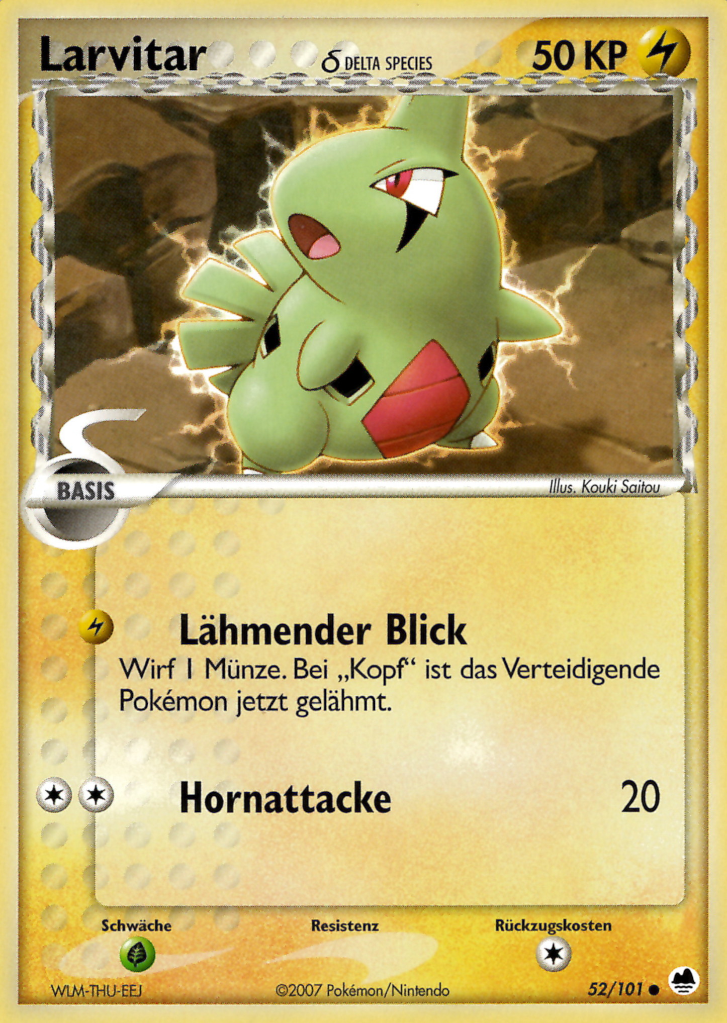 Larvitar 52 — EX Dragon Frontiers (German Pokémon TCG card)