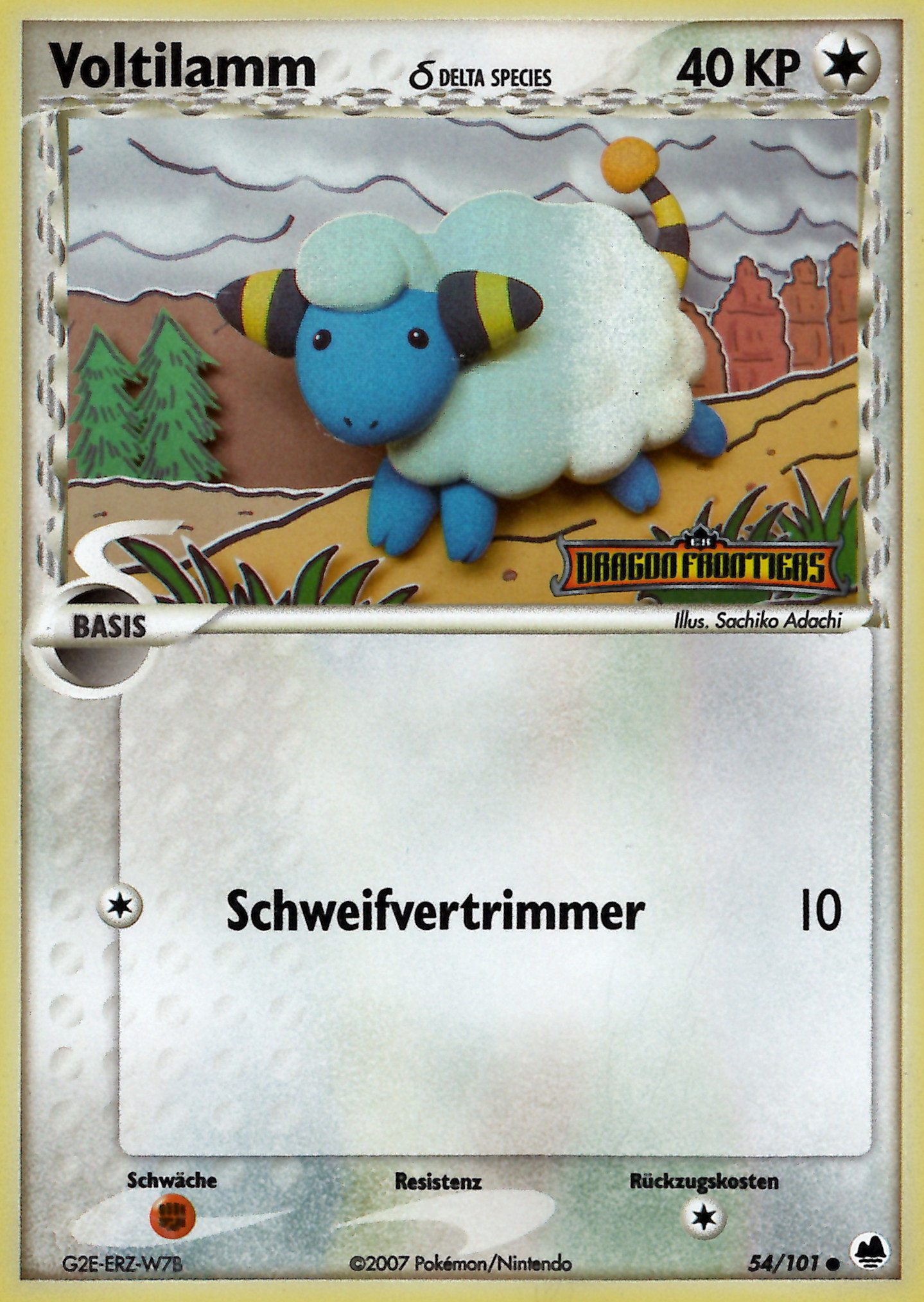 Voltilamm 54 — EX Dragon Frontiers (German Pokémon TCG card)