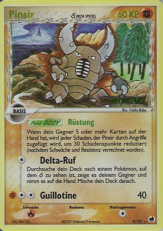 Pinsir 9 — EX Dragon Frontiers (German Pokémon TCG card)