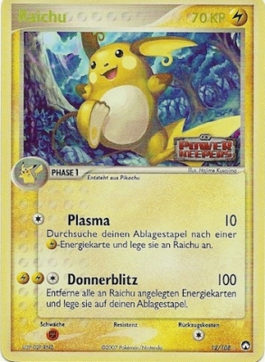 Raichu 12 — EX Power Keepers (German Pokémon TCG card)