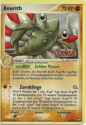 Anorith 26 — EX Power Keepers (German Pokémon TCG card)