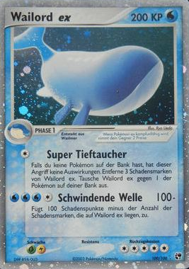 Wailord ex 100 — EX Sandsturm (German Pokémon TCG card)