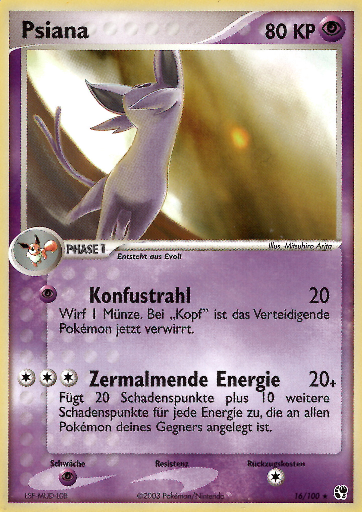 Psiana 16 — EX Sandsturm (German Pokémon TCG card)