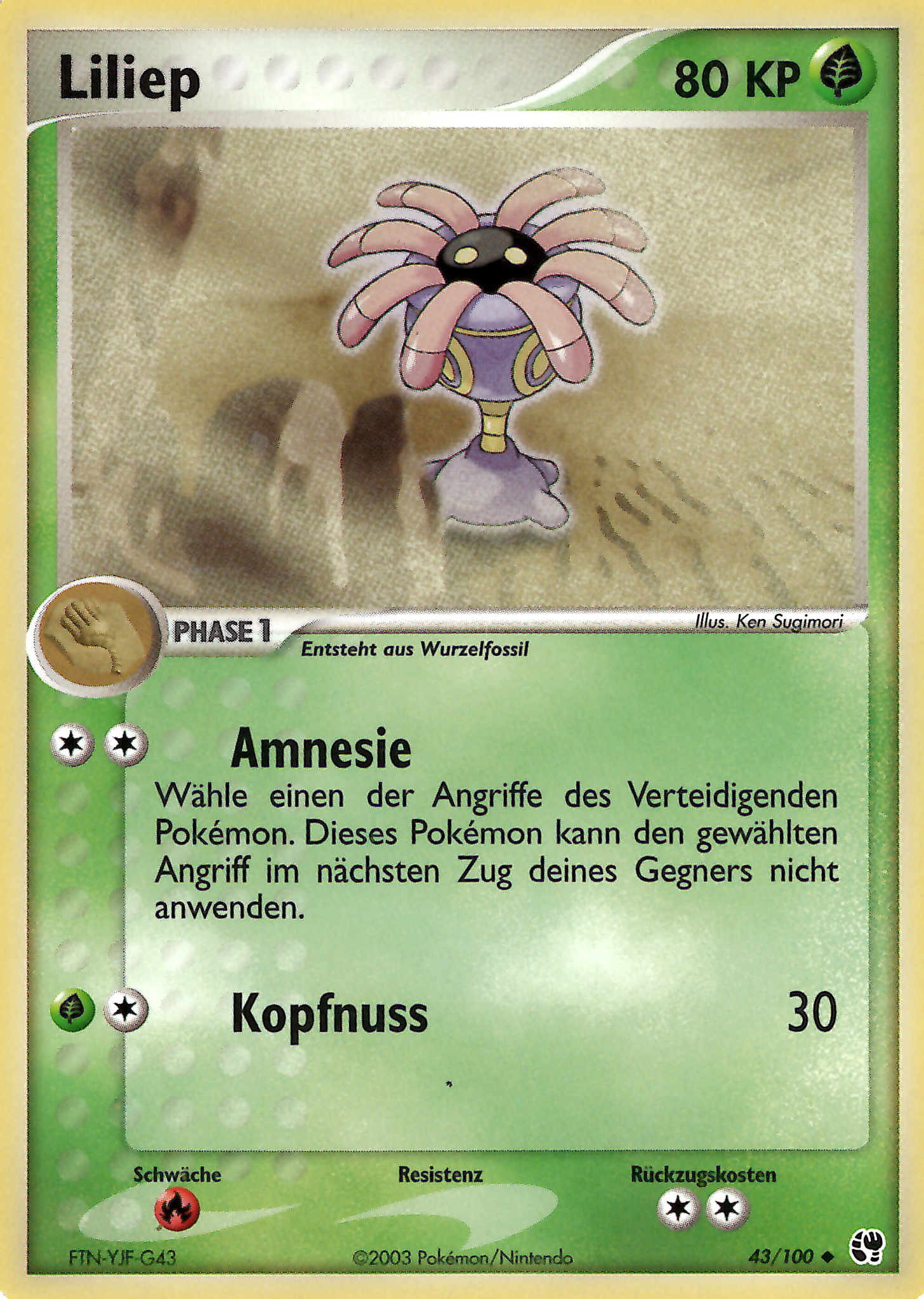 Liliep 43 — EX Sandsturm (German Pokémon TCG card)