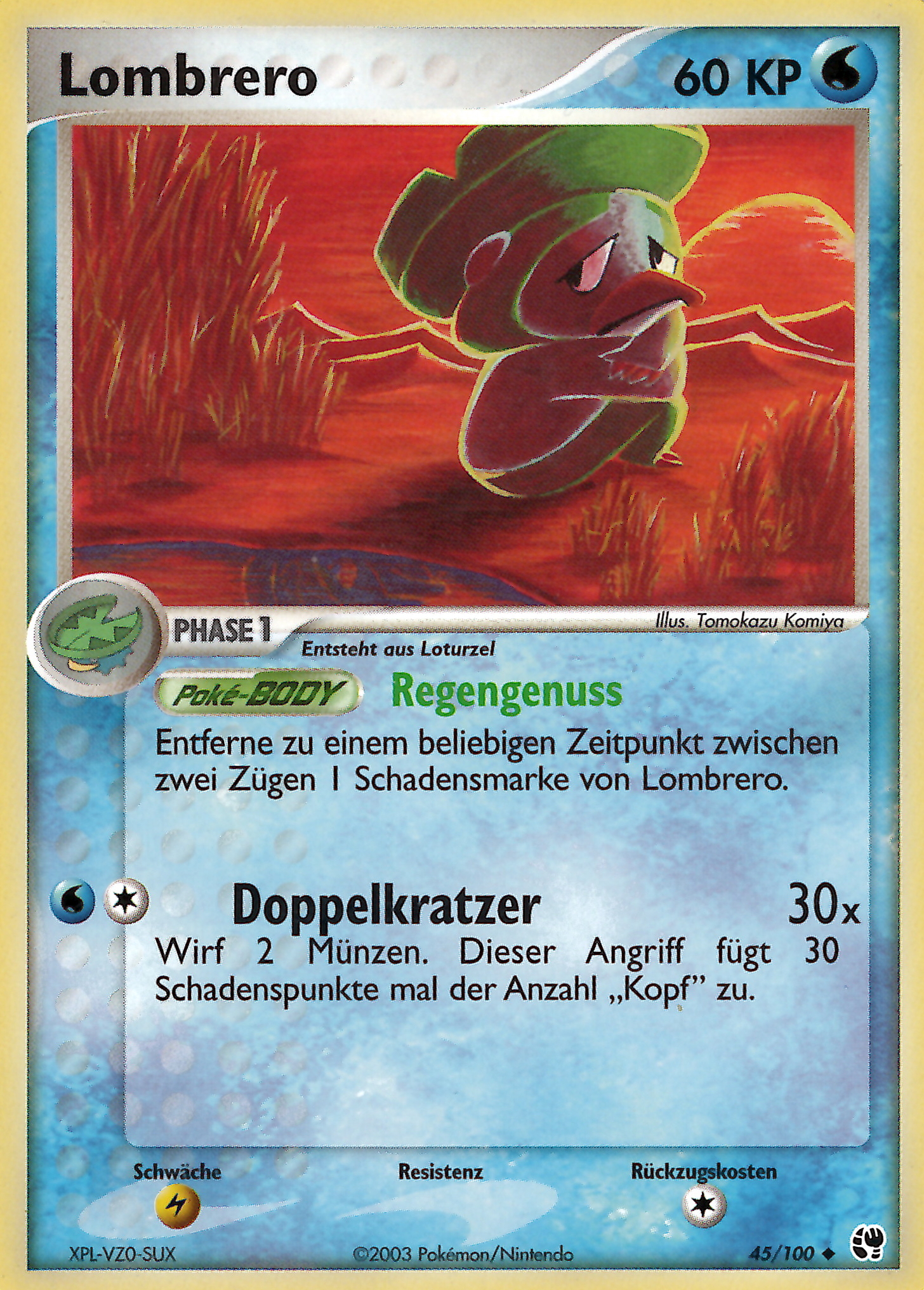 Lombrero 45 — EX Sandsturm (German Pokémon TCG card)