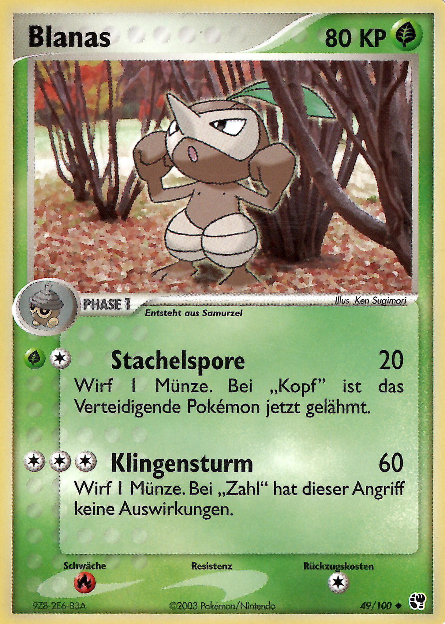 Blanas 49 — EX Sandsturm (German Pokémon TCG card)