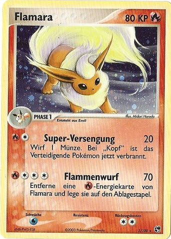 Flamara 5 — EX Sandsturm (German Pokémon TCG card)