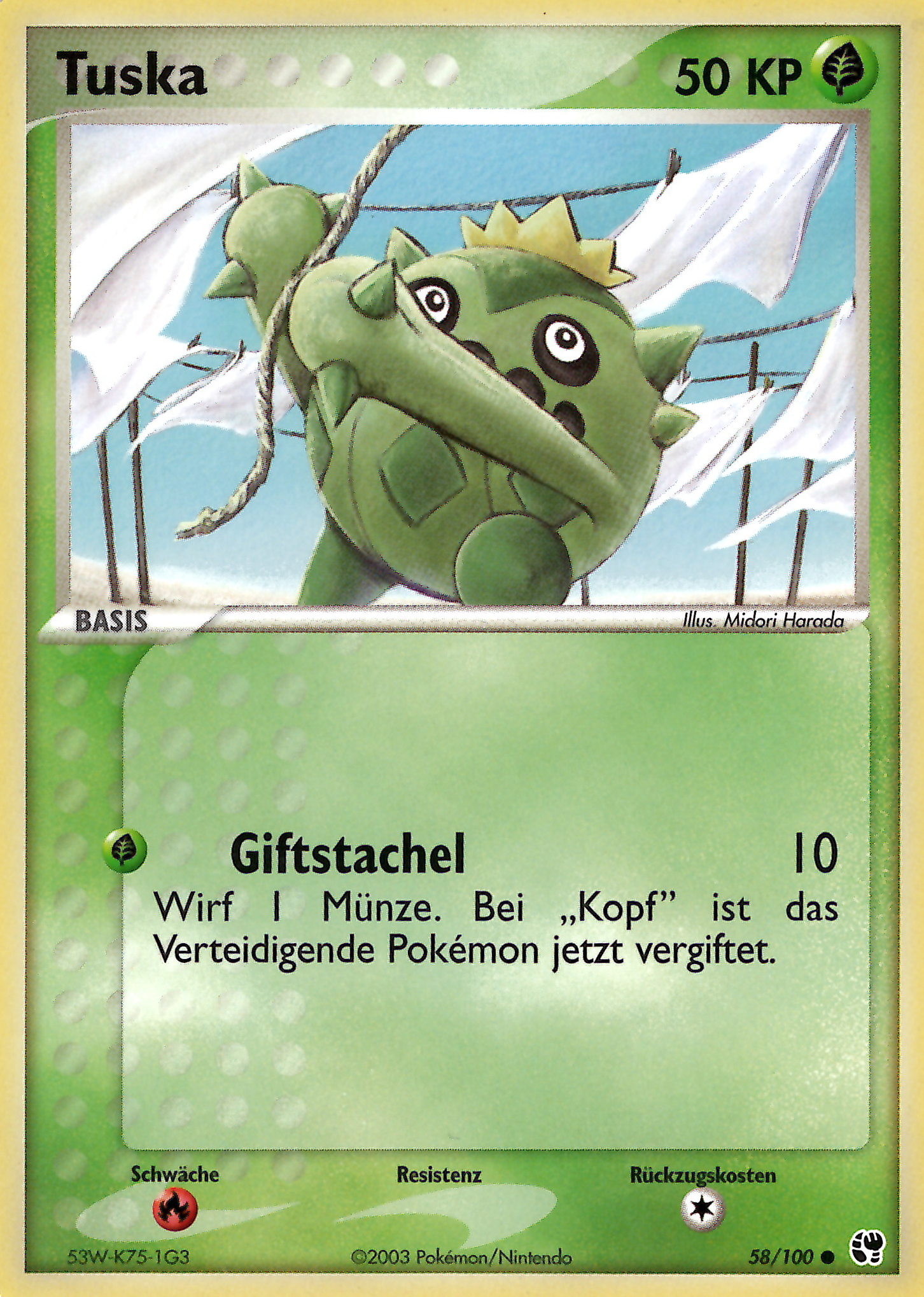 Tuska 58 — EX Sandsturm (German Pokémon TCG card)