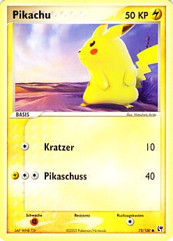 Pikachu 72 — EX Sandsturm (German Pokémon TCG card)