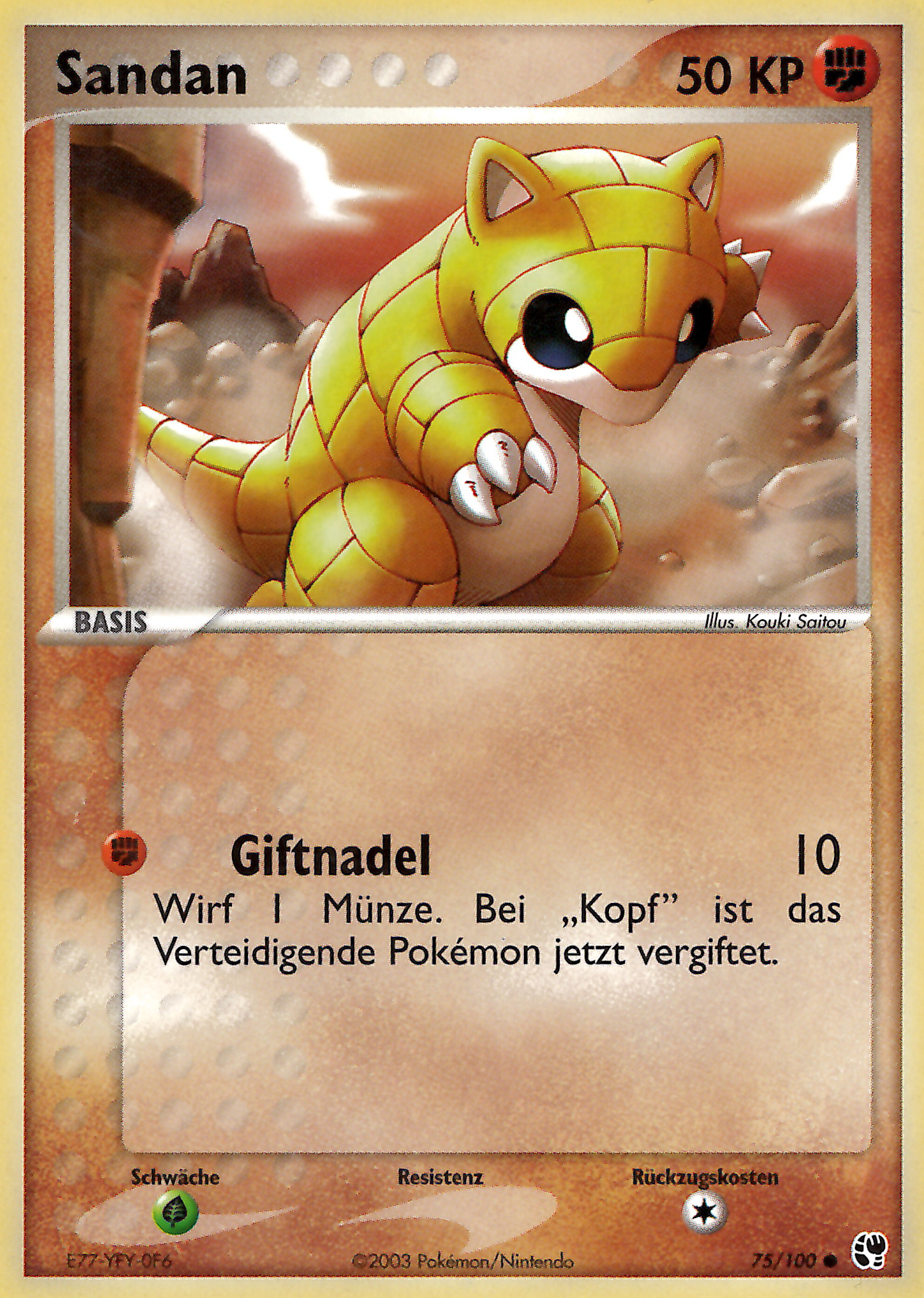 Sandan 75 — EX Sandsturm (German Pokémon TCG card)