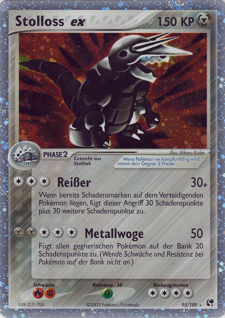 Stollos ex 95 — EX Sandsturm (German Pokémon TCG card)