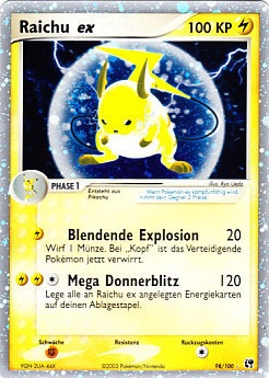 Raichu ex 98 — EX Sandsturm (German Pokémon TCG card)