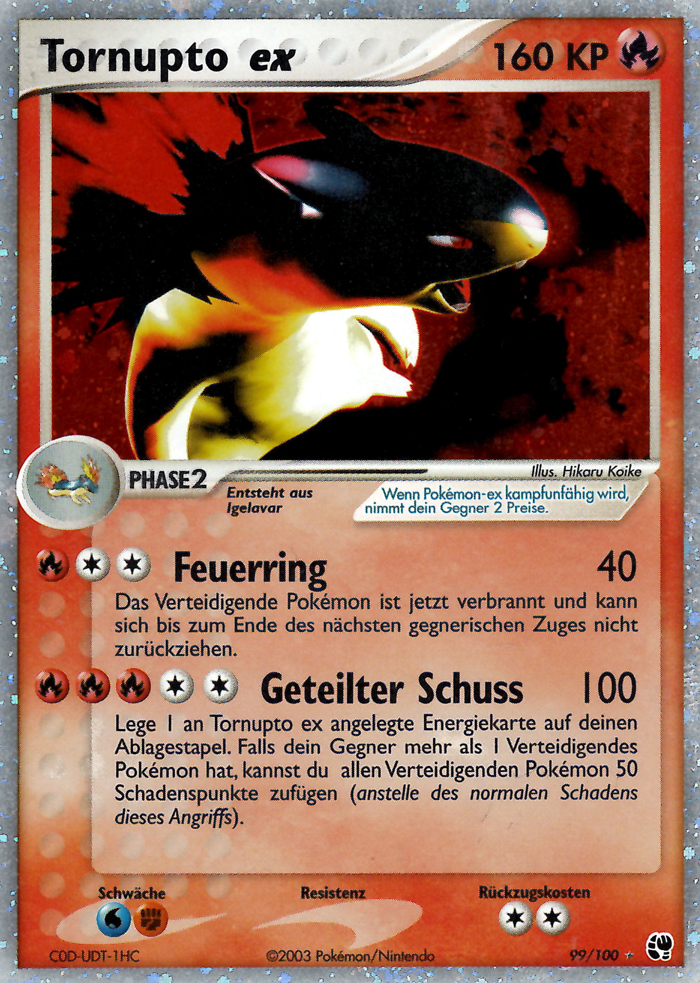Tornupto ex 99 — EX Sandsturm (German Pokémon TCG card)