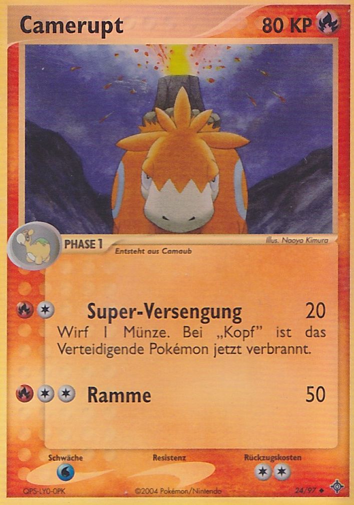 Camerupt 24 — EX Drache (German Pokémon TCG card)