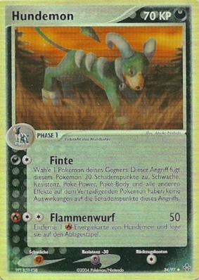 Hundemon 34 — EX Drache (German Pokémon TCG card)
