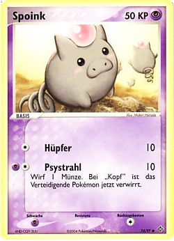 Spoink 74 — EX Drache (German Pokémon TCG card)