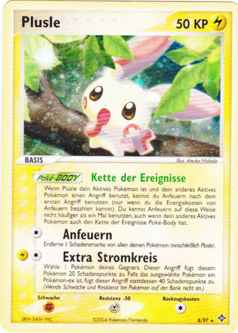 Plusle 8 — EX Drache (German Pokémon TCG card)