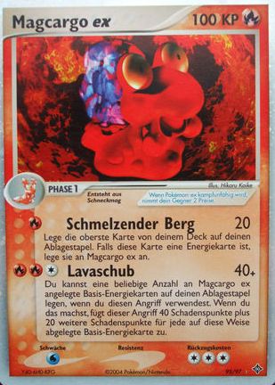 Magcargo ex 95 — EX Drache (German Pokémon TCG card)