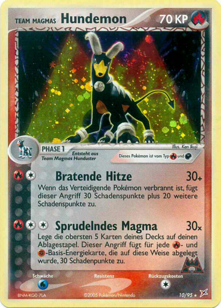 Team Magmas Hundemon 10 — EX Team Magma vs Team Aqua (German Pokémon TCG card)