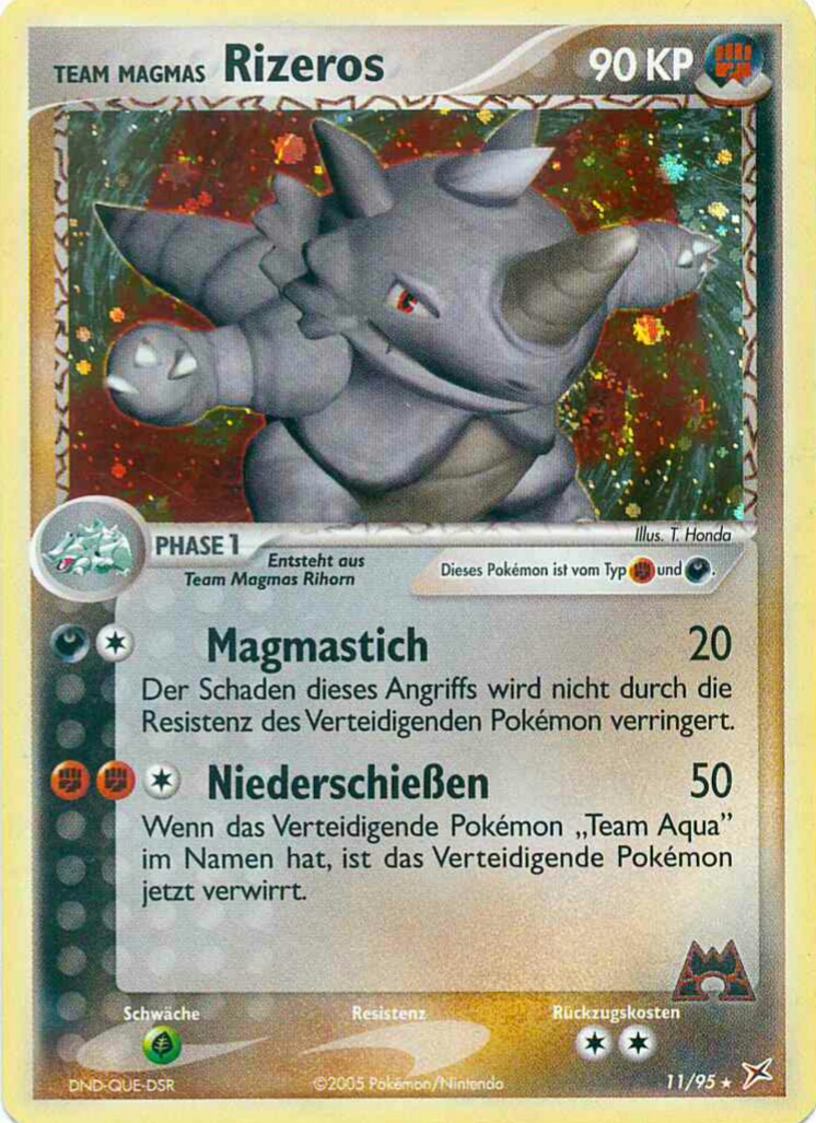 Team Magmas Rizeros 11 — EX Team Magma vs Team Aqua (German Pokémon TCG card)