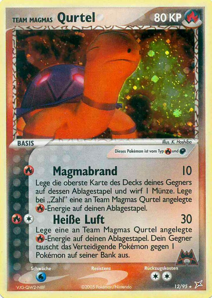 Team Magmas Qurtel 12 — EX Team Magma vs Team Aqua (German Pokémon TCG card)