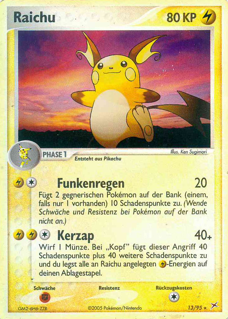 Raichu 13 — EX Team Magma vs Team Aqua (German Pokémon TCG card)