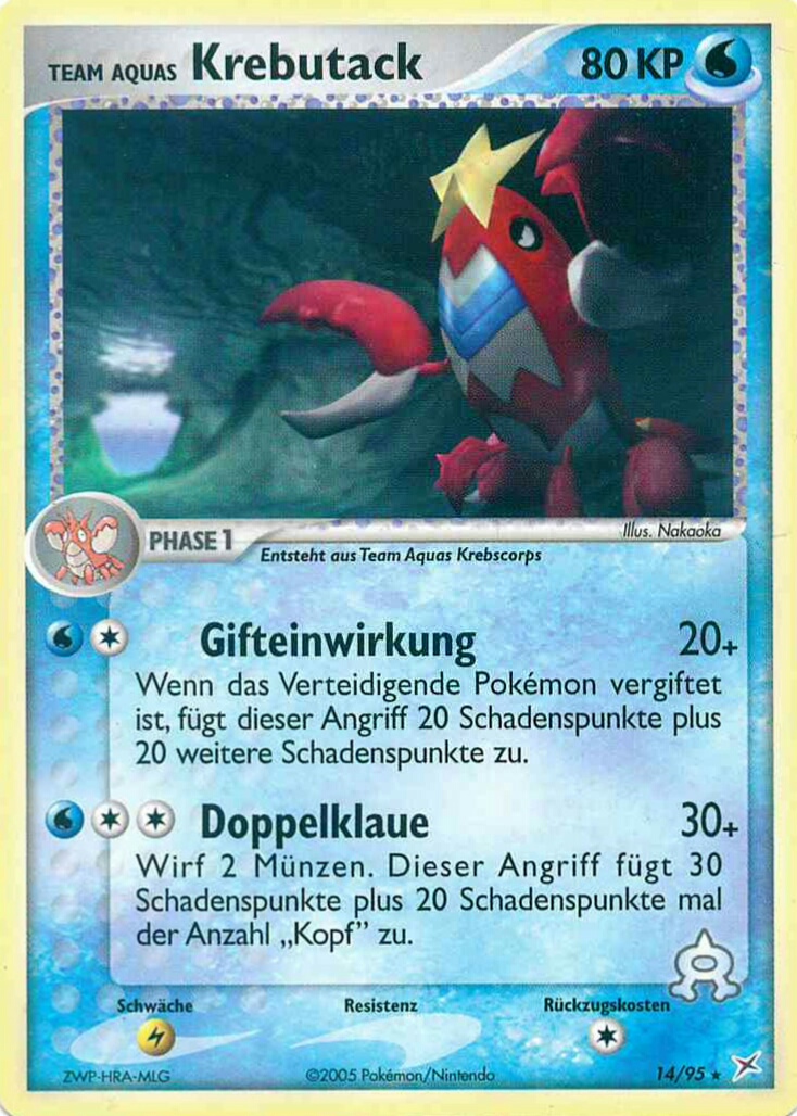 Team Aquas Krebutack 14 — EX Team Magma vs Team Aqua (German Pokémon TCG card)