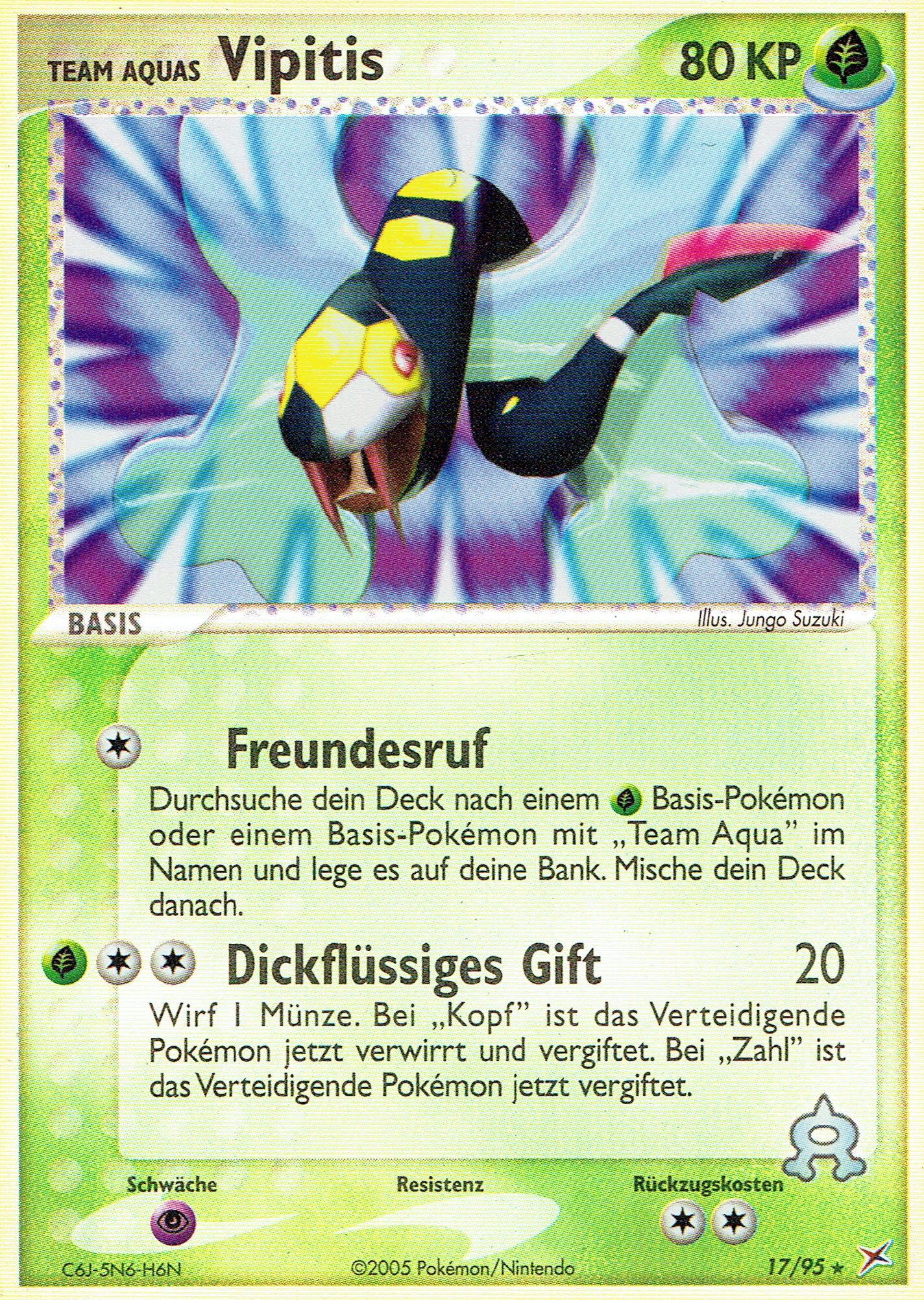 Team Aquas Vipitis 17 — EX Team Magma vs Team Aqua (German Pokémon TCG card)