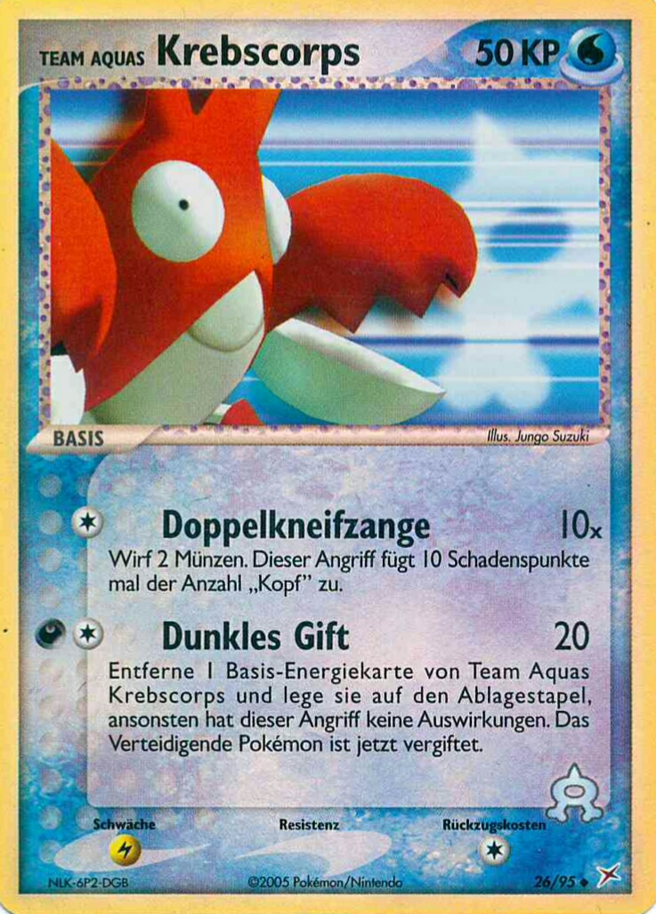 Team Aquas Krebscorps 26 — EX Team Magma vs Team Aqua (German Pokémon TCG card)