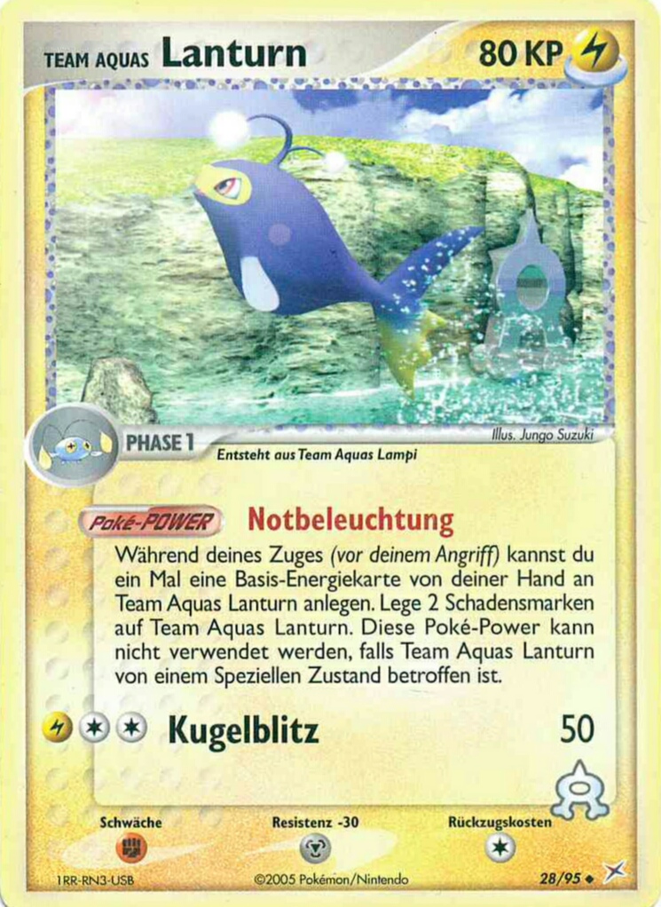Team Aquas Lanturn 28 — EX Team Magma vs Team Aqua (German Pokémon TCG card)
