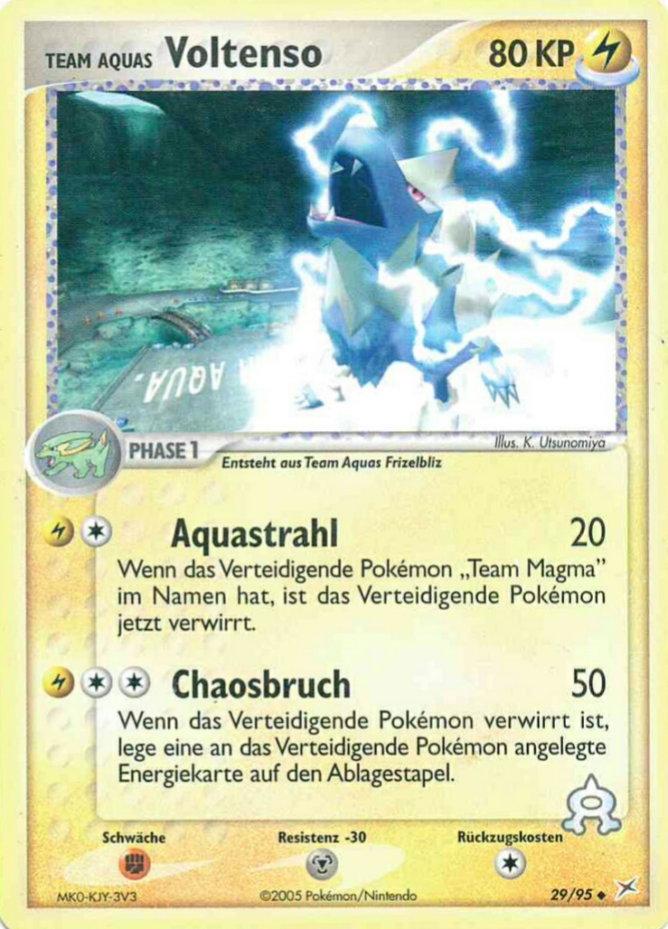 Team Aquas Voltenso 29 — EX Team Magma vs Team Aqua (German Pokémon TCG card)
