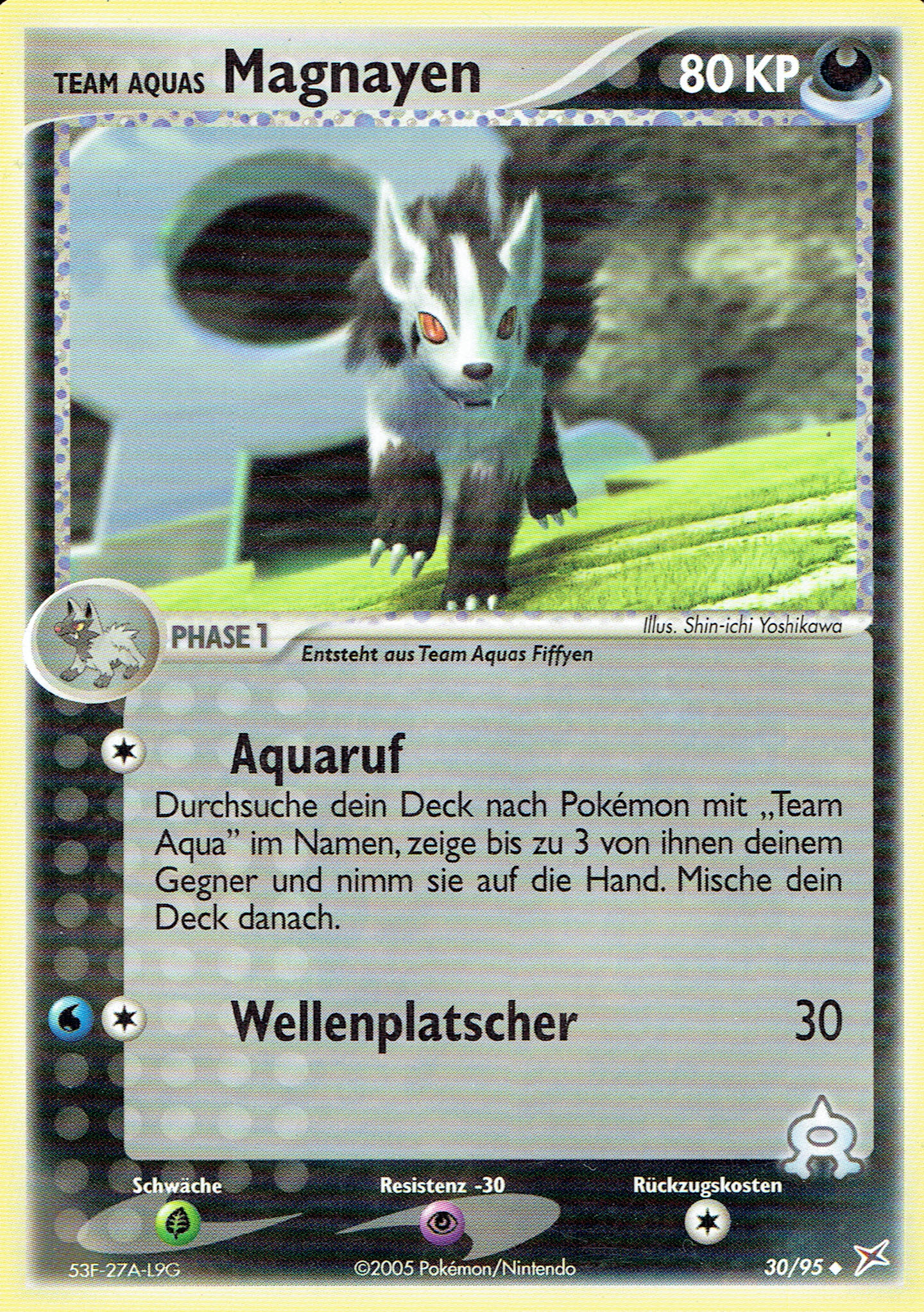 Team Aquas Magnayen 30 — EX Team Magma vs Team Aqua (German Pokémon TCG card)