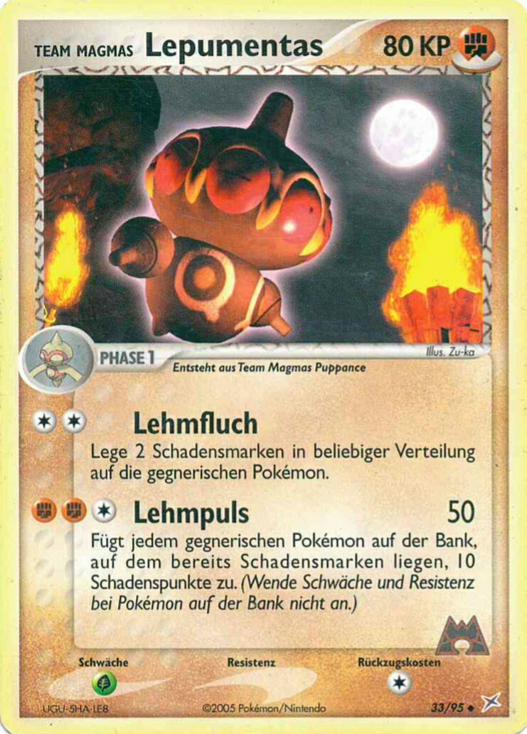 Team Magmas Lepumentas 33 — EX Team Magma vs Team Aqua (German Pokémon TCG card)