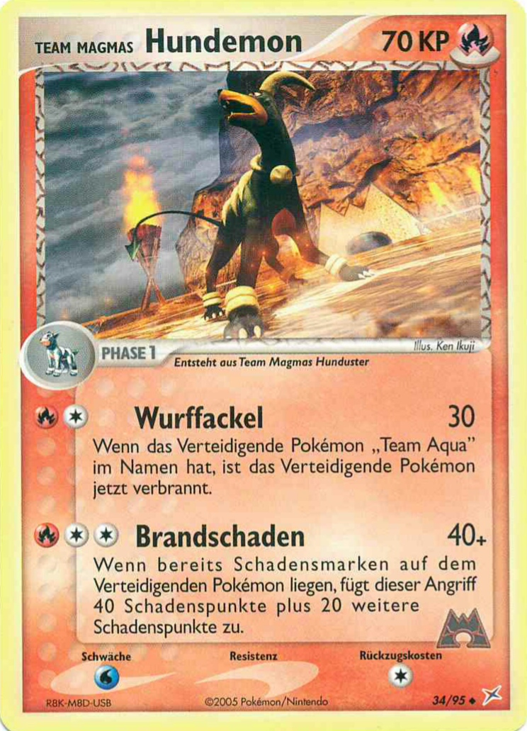 Team Magmas Hundemon 34 — EX Team Magma vs Team Aqua (German Pokémon TCG card)