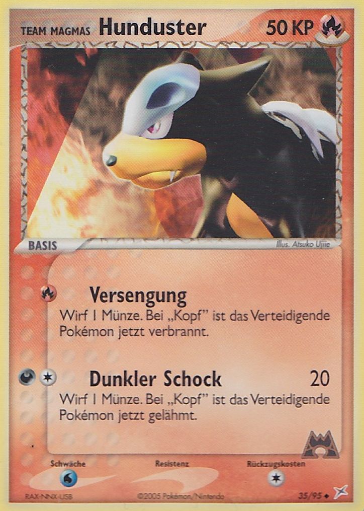 Team Magmas Hunduster 35 — EX Team Magma vs Team Aqua (German Pokémon TCG card)
