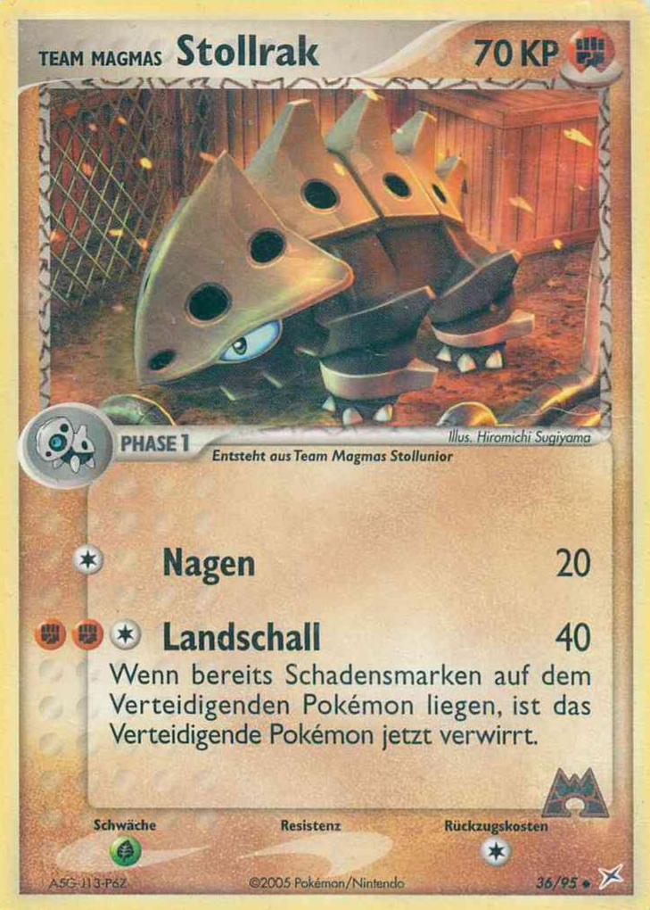 Team Magmas Stollrak 36 — EX Team Magma vs Team Aqua (German Pokémon TCG card)