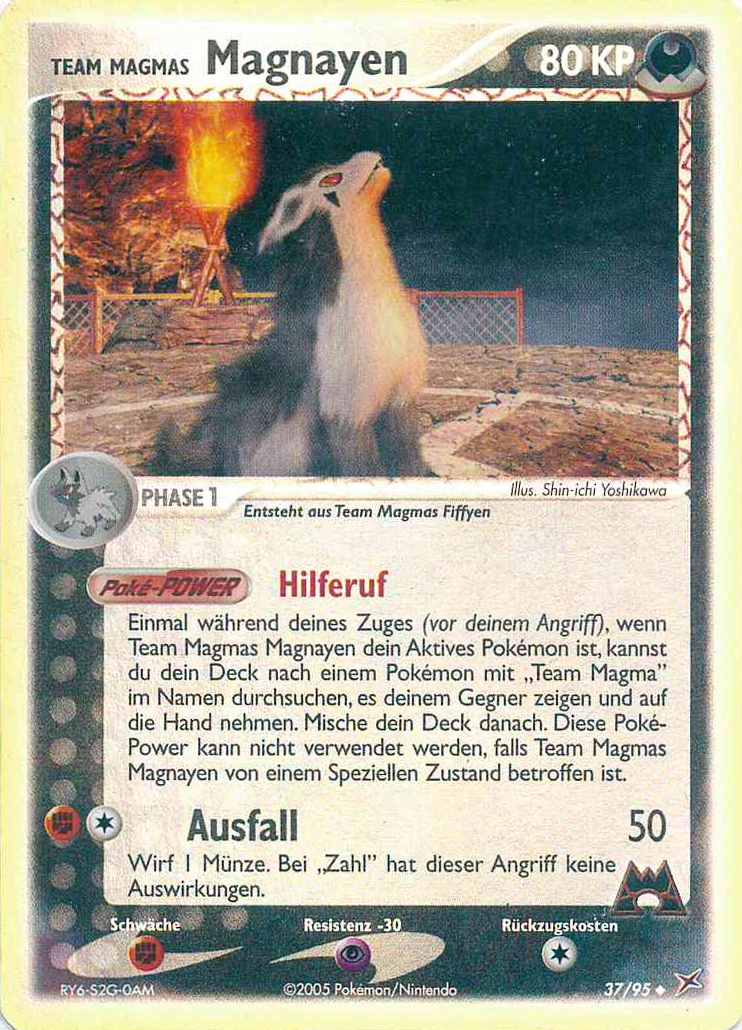 Team Magmas Magnayen 37 — EX Team Magma vs Team Aqua (German Pokémon TCG card)