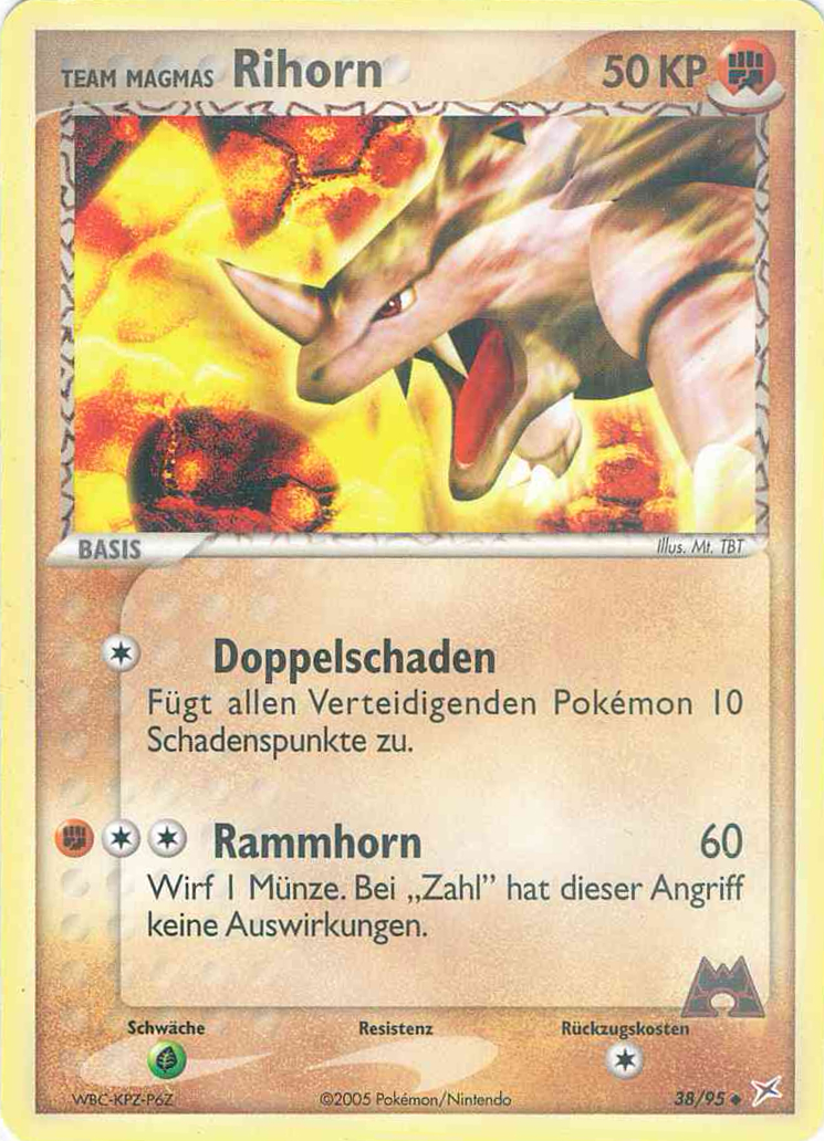 Team Magmas Rihorn 38 — EX Team Magma vs Team Aqua (German Pokémon TCG card)
