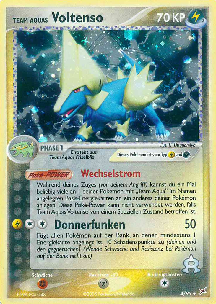 Team Aquas Voltenso 4 — EX Team Magma vs Team Aqua (German Pokémon TCG card)